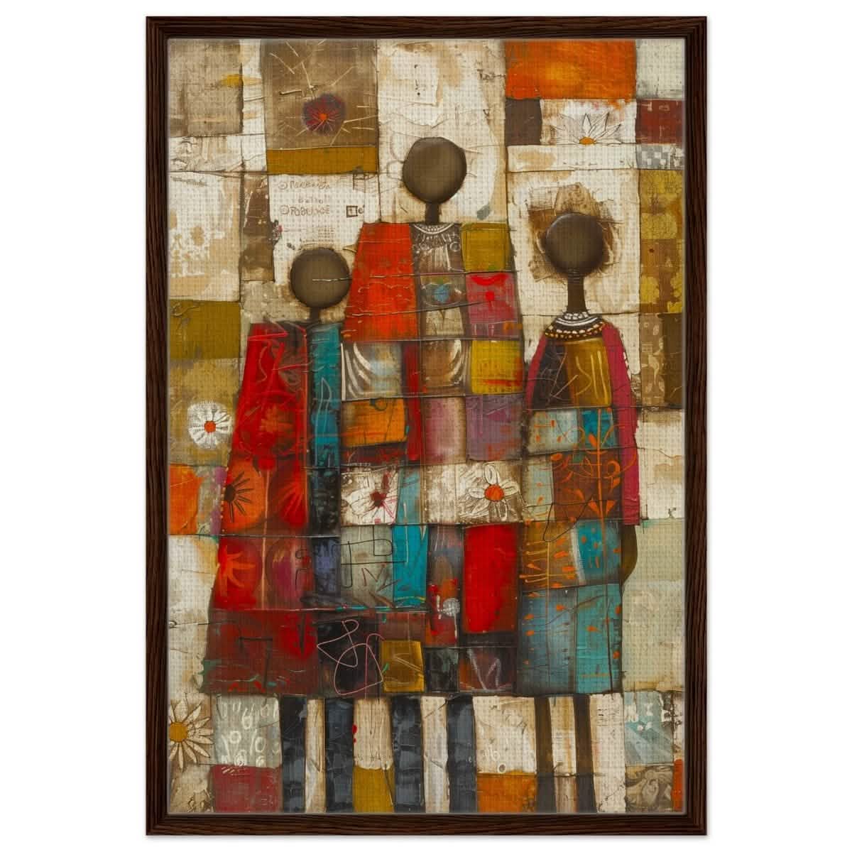 Da Vinci Wall art Print | Eclectic Expressions | African Theme - Framed Canvas - 60x90 cm / 24x36″ - Dark wood frame