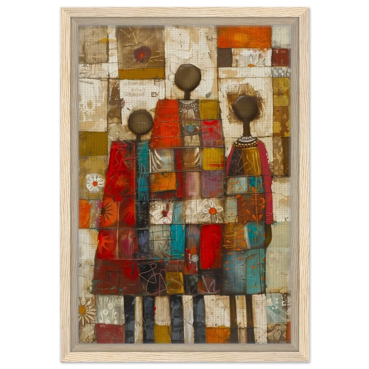 Da Vinci Wall art Print | Eclectic Expressions | African Theme - Framed Canvas - 30x45 cm / 12x18″ - Wood frame