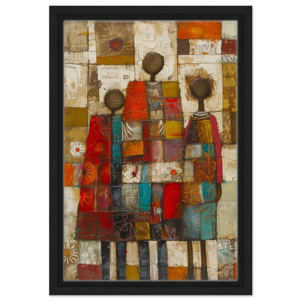 Da Vinci Wall art Print | Eclectic Expressions | African Theme - Framed Canvas - 30x45 cm / 12x18″ - Black frame