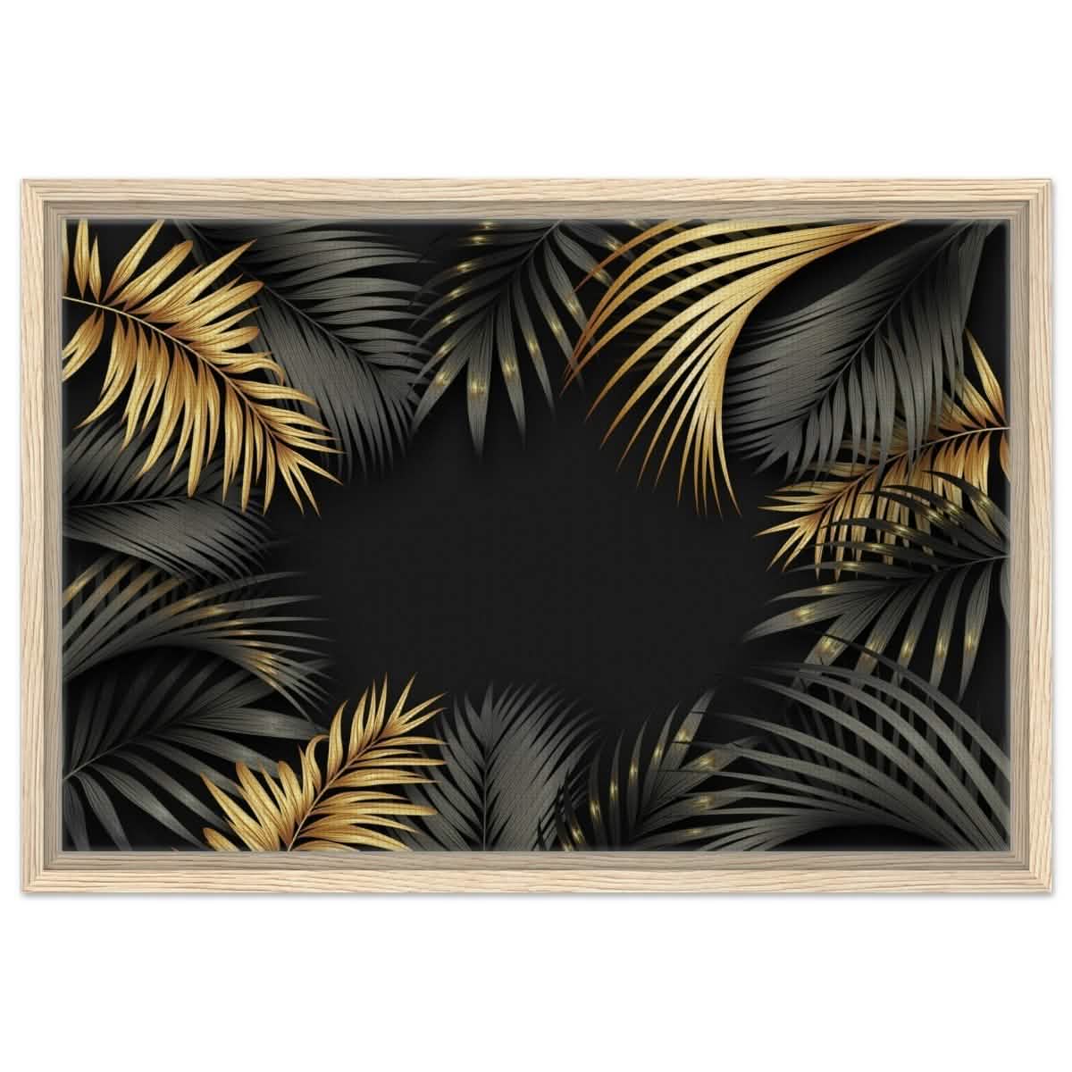 Da Vinci Wall art Print | Eclectic Expressions | Black and Gold Leaf - Framed Canvas - 40x60 cm / 16x24″ - Wood frame