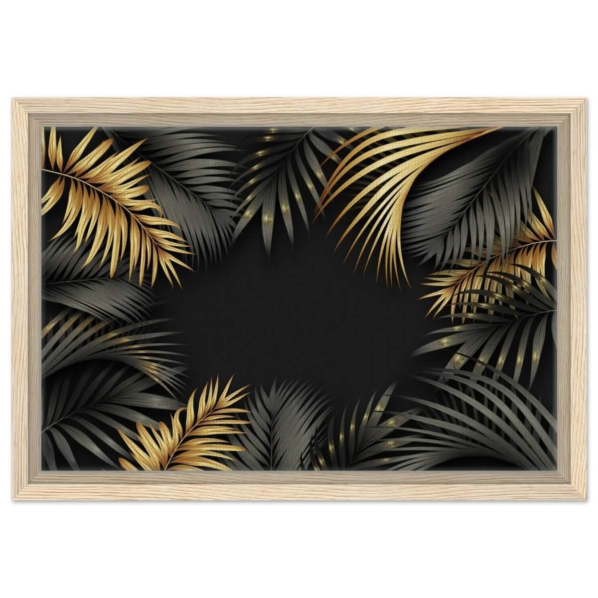 Da Vinci Wall art Print | Eclectic Expressions | Black and Gold Leaf - Framed Canvas - 30x45 cm / 12x18″ - Wood frame