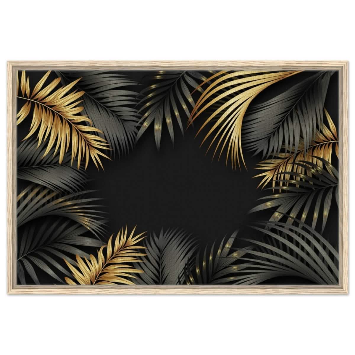 Da Vinci Wall art Print | Eclectic Expressions | Black and Gold Leaf - Framed Canvas - 60x90 cm / 24x36″ - Wood frame