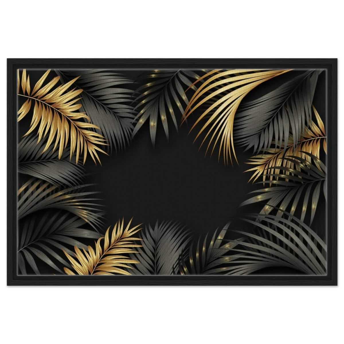 Da Vinci Wall art Print | Eclectic Expressions | Black and Gold Leaf - Framed Canvas - 50x75 cm / 20x30″ - Black frame
