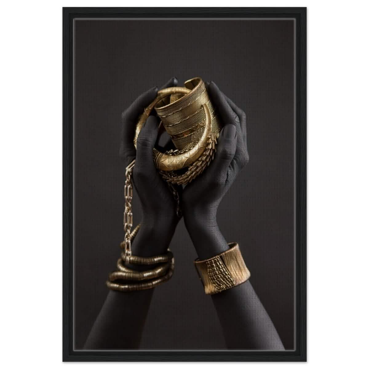 Da Vinci Wall art Print | Eclectic Expressions | Black Hands - Framed Canvas - 50x75 cm / 20x30″ - Black frame