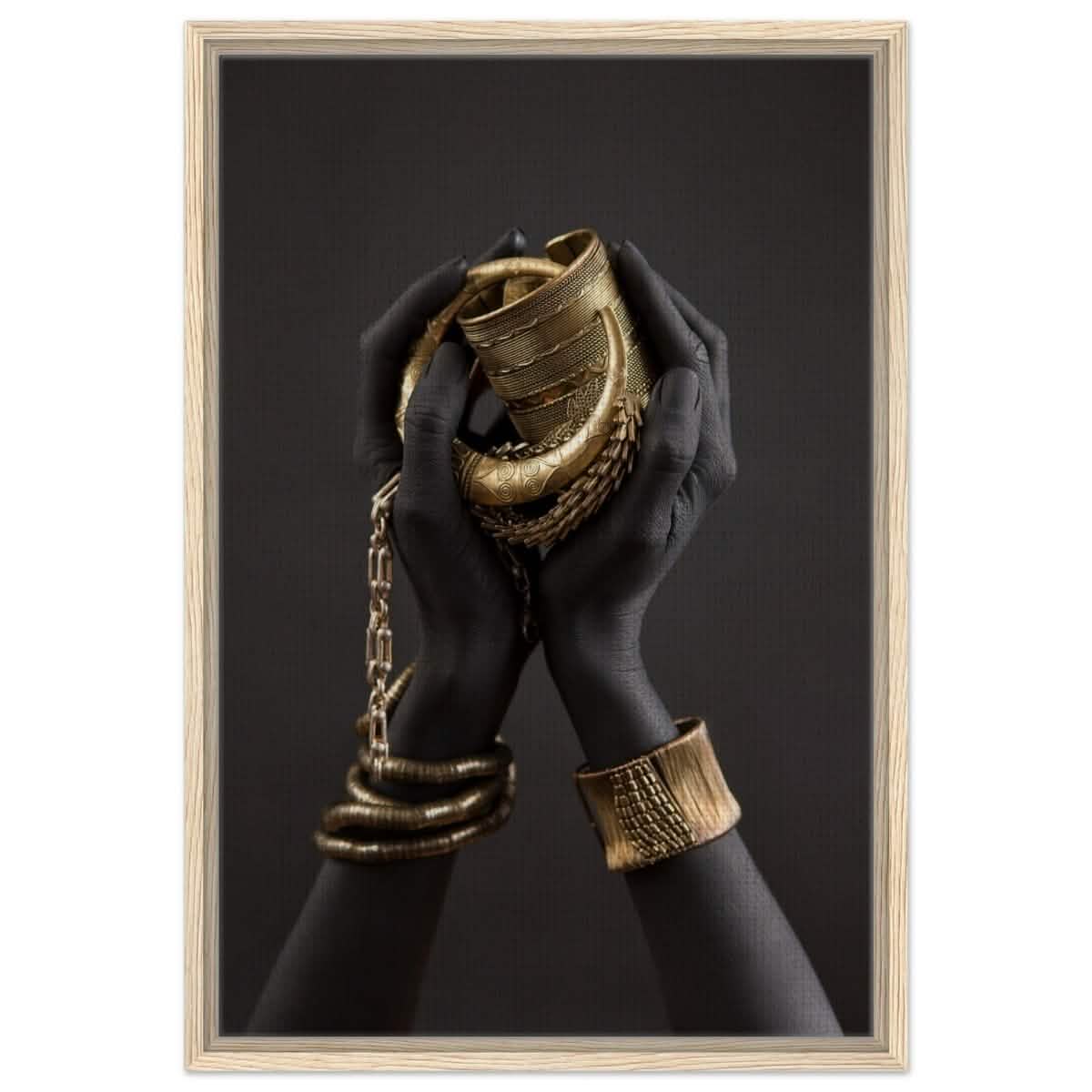 Da Vinci Wall art Print | Eclectic Expressions | Black Hands - Framed Canvas - 50x75 cm / 20x30″ - Wood frame