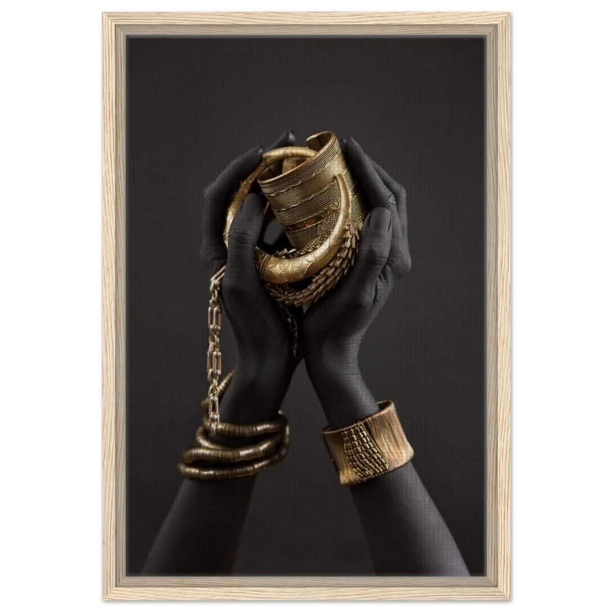 Da Vinci Wall art Print | Eclectic Expressions | Black Hands - Framed Canvas - 40x60 cm / 16x24″ - Wood frame