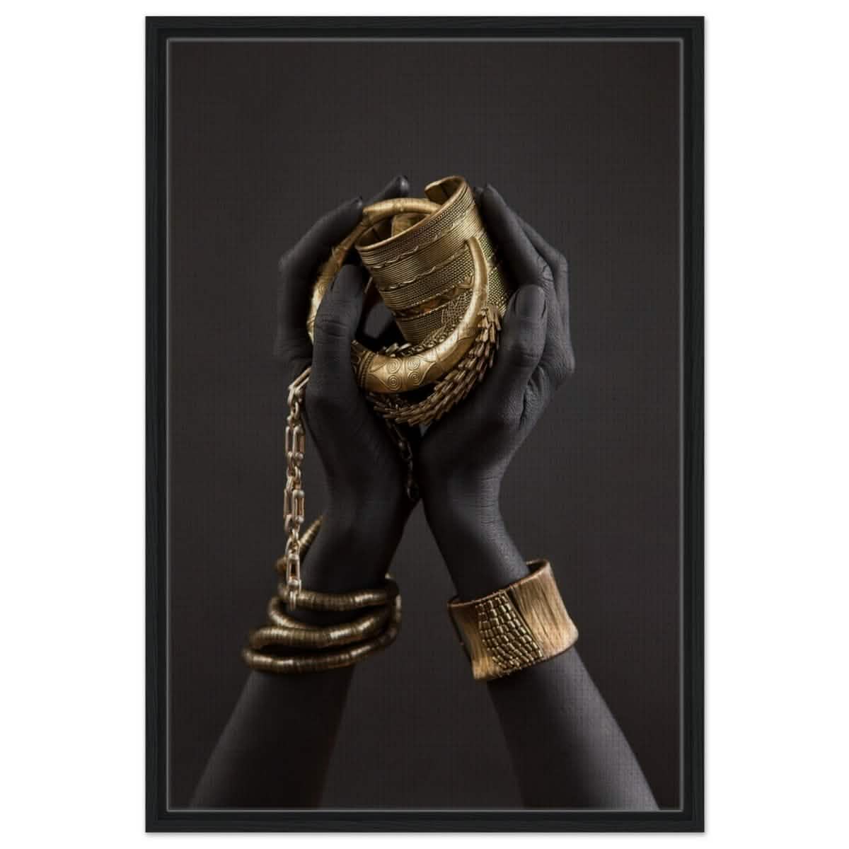 Da Vinci Wall art Print | Eclectic Expressions | Black Hands - Framed Canvas - 60x90 cm / 24x36″ - Black frame