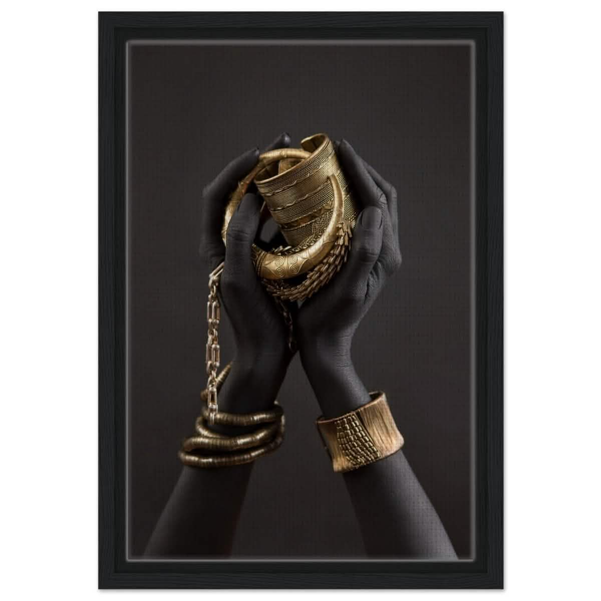 Da Vinci Wall art Print | Eclectic Expressions | Black Hands - Framed Canvas - 30x45 cm / 12x18″ - Black frame