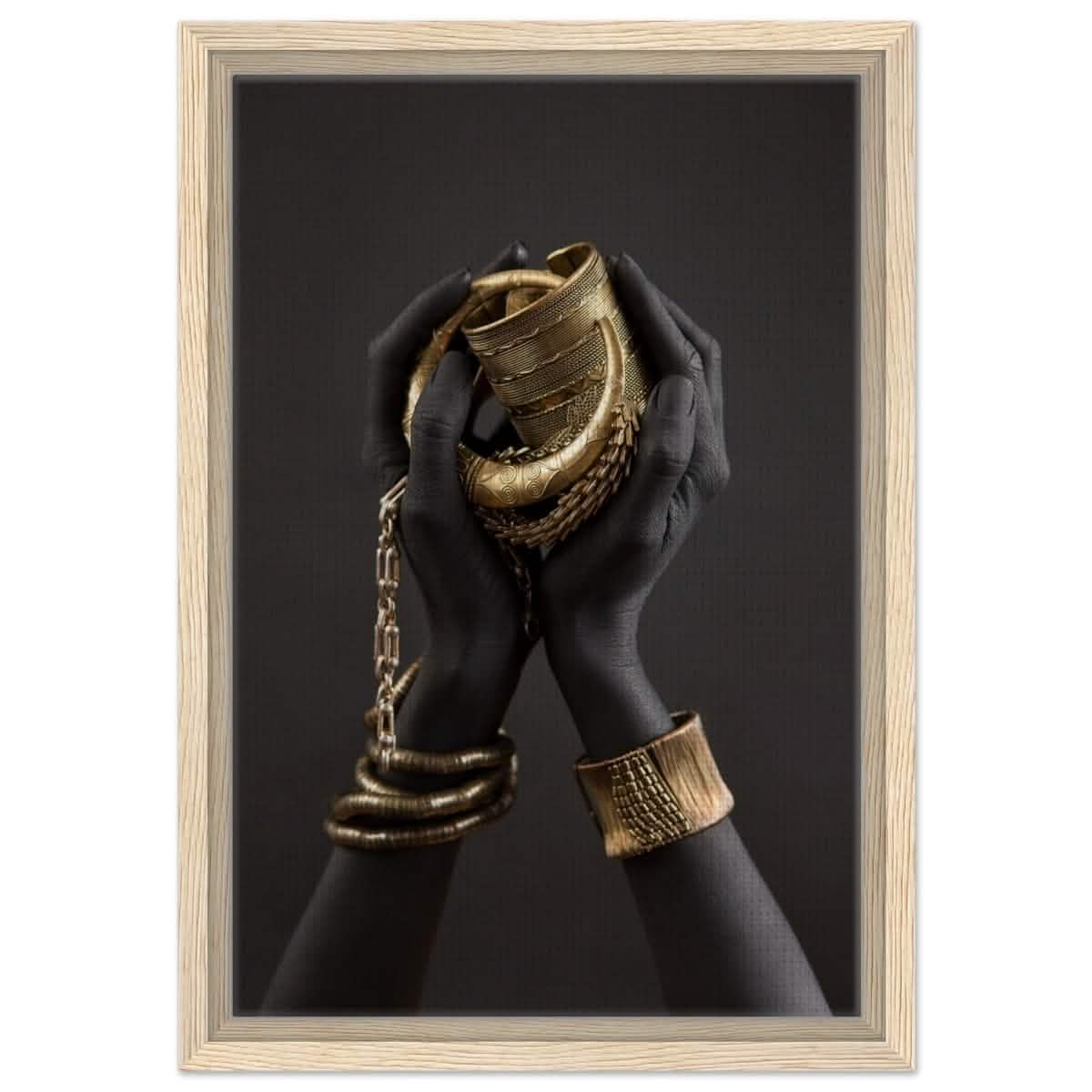 Da Vinci Wall art Print | Eclectic Expressions | Black Hands - Framed Canvas - 30x45 cm / 12x18″ - Wood frame