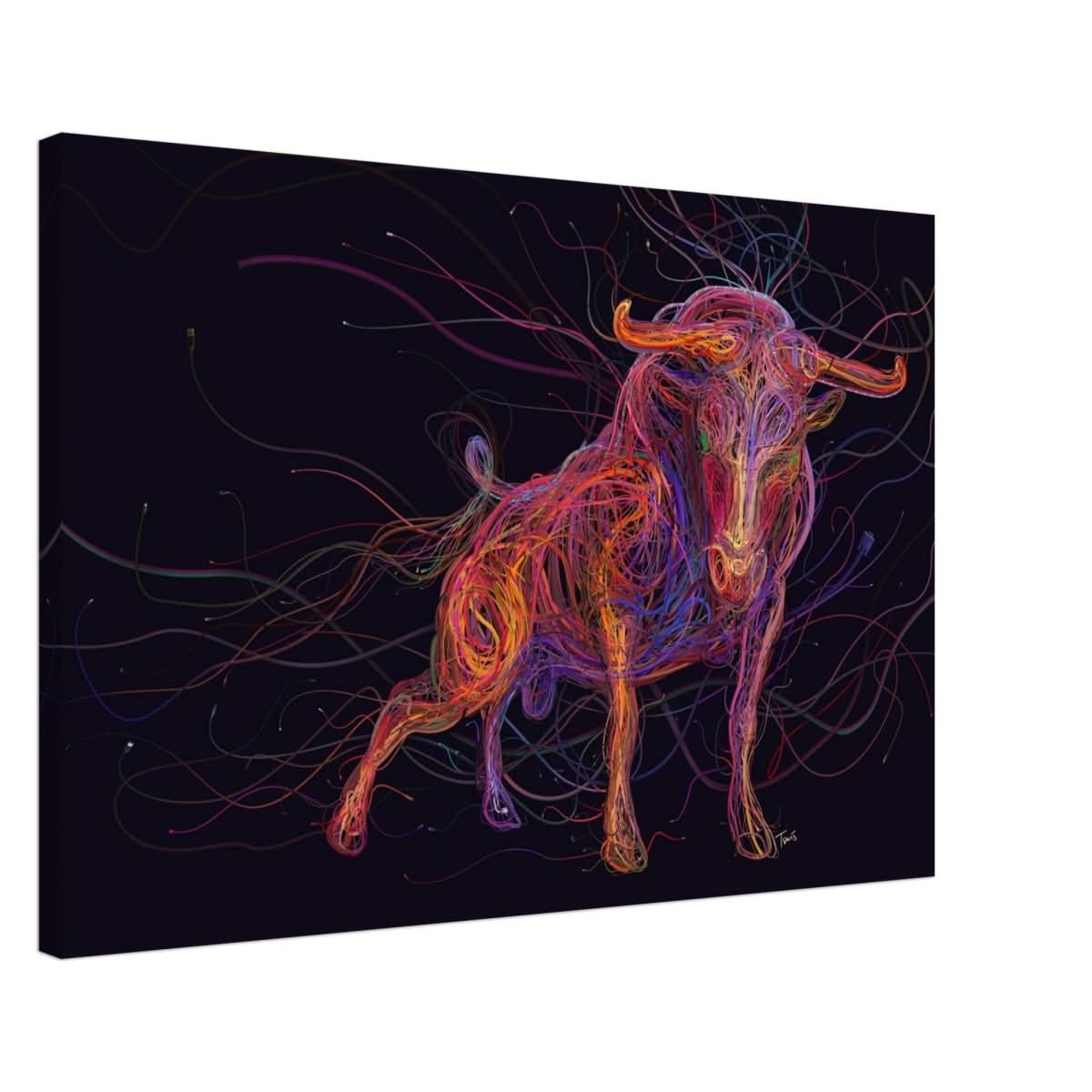 Da Vinci Wall art Print | Eclectic Expressions | Bull | Taurus Astrological Sign - Canvas - 50x75 cm / 20x30″ - Slim