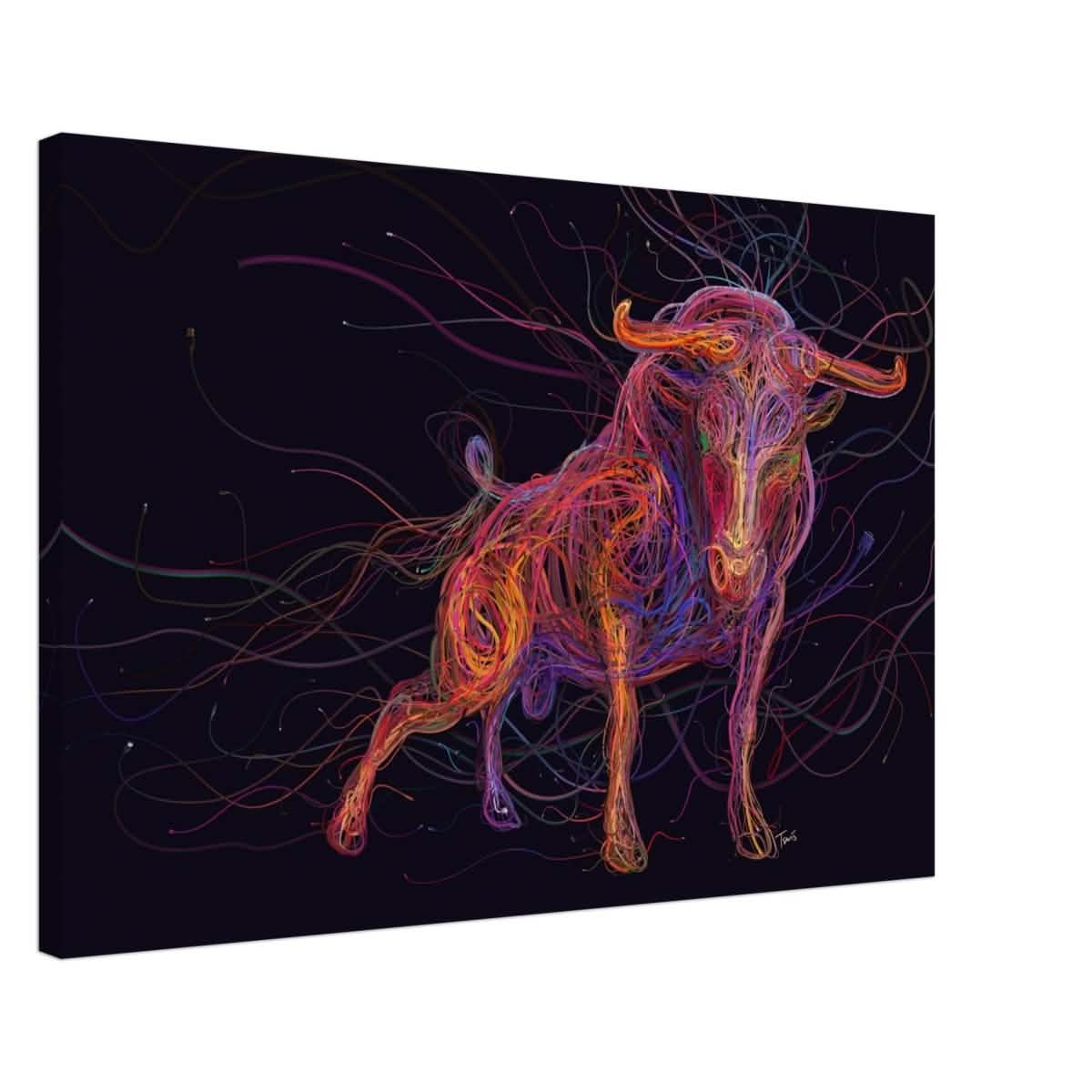 Da Vinci Wall art Print | Eclectic Expressions | Bull | Taurus Astrological Sign - Canvas - 50x75 cm / 20x30″ - Slim