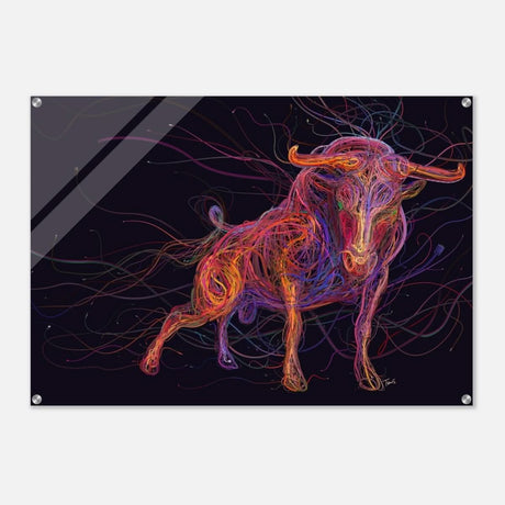 Da Vinci Wall art Print | Eclectic Expressions | Bull | Taurus Astrological Sign - Acrylic Print - 70x100 cm / 28x40″ -