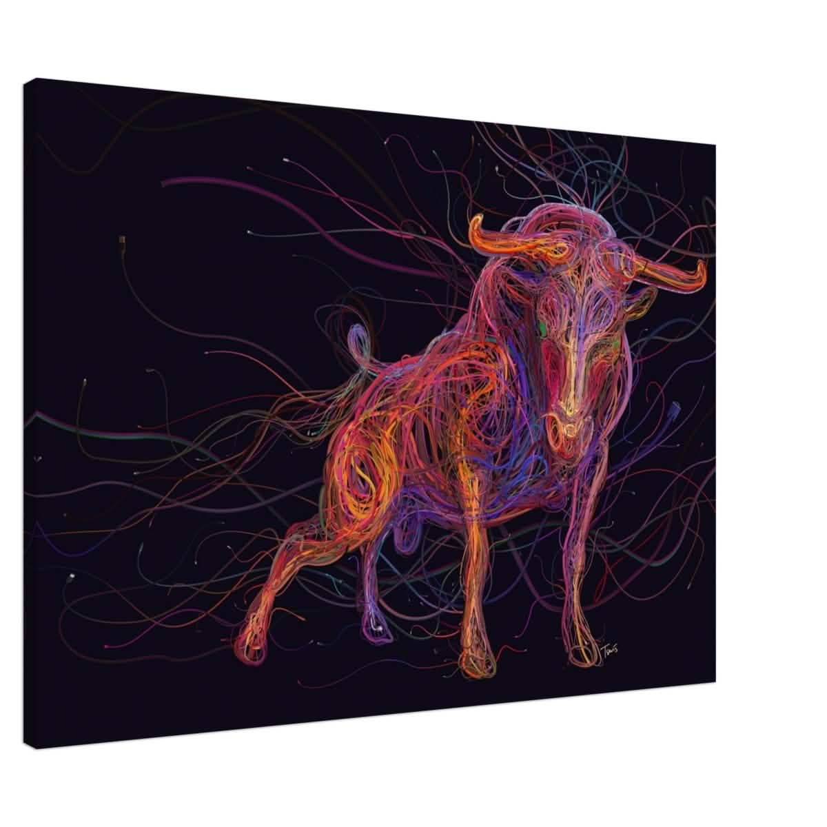 Da Vinci Wall art Print | Eclectic Expressions | Bull | Taurus Astrological Sign - Canvas - 70x100 cm / 28x40″ - Slim