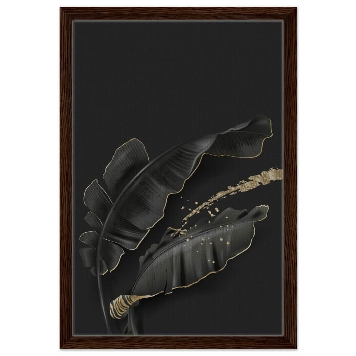 Da Vinci Wall art Print | Eclectic Expressions | Contemporary | Black and Gold - Framed Canvas - 40x60 cm / 16x24″ - Dark wood frame