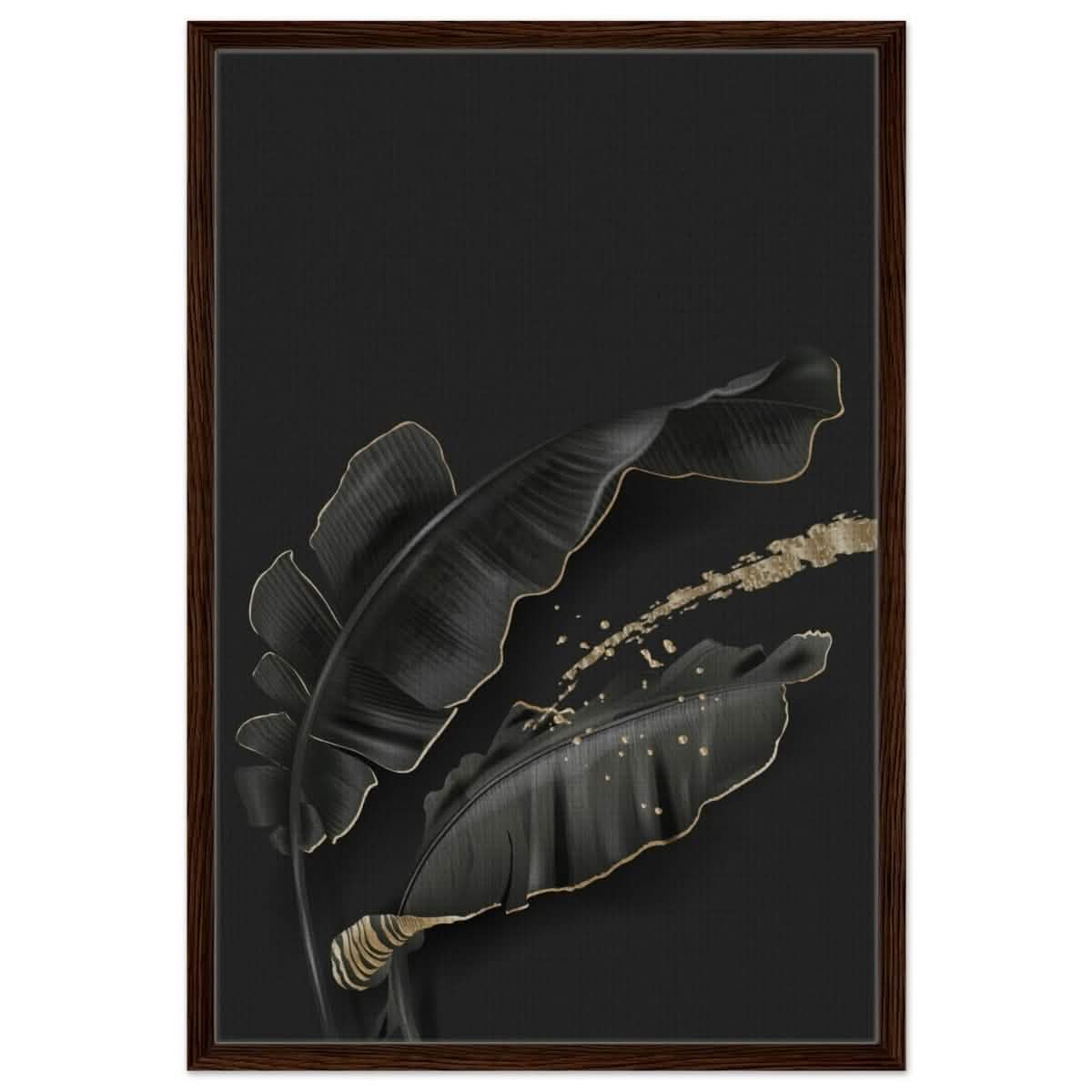 Da Vinci Wall art Print | Eclectic Expressions | Contemporary | Black and Gold - Framed Canvas - 60x90 cm / 24x36″ - Dark wood frame