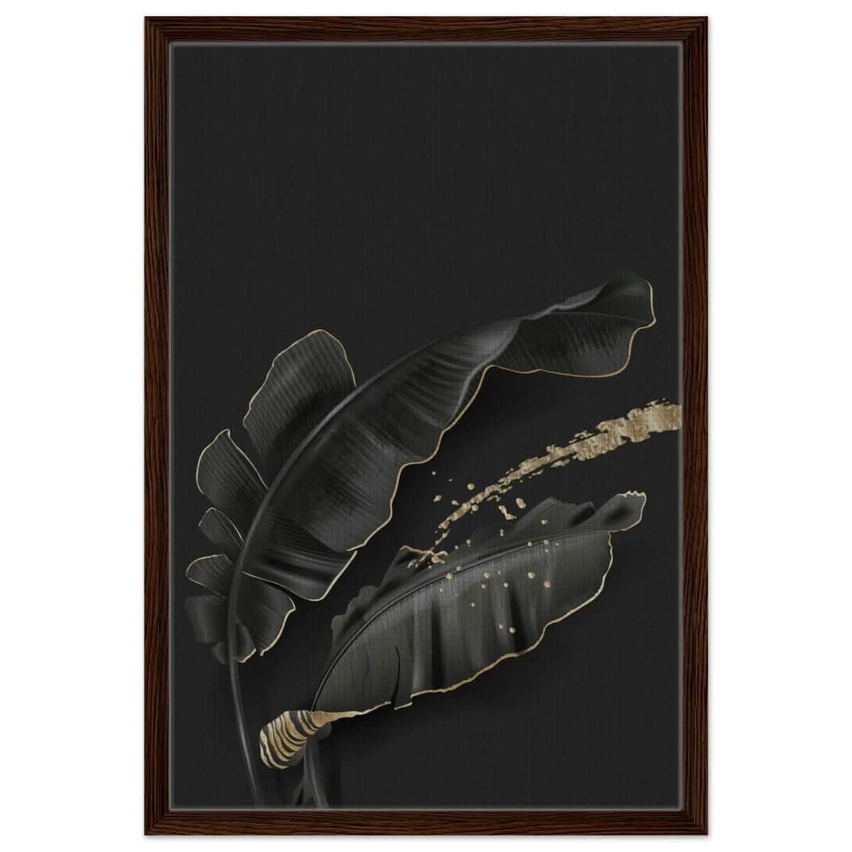 Da Vinci Wall art Print | Eclectic Expressions | Contemporary | Black and Gold - Framed Canvas - 50x75 cm / 20x30″ - Dark wood frame