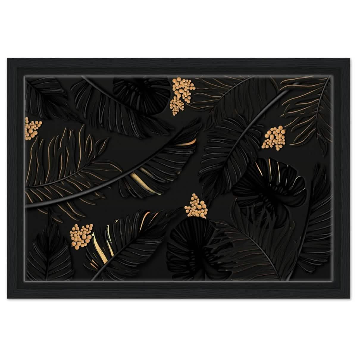 Da Vinci Wall art Print | Eclectic Expressions | Contemporary | Gold and Black - Framed Canvas - 30x45 cm / 12x18″ - Black frame