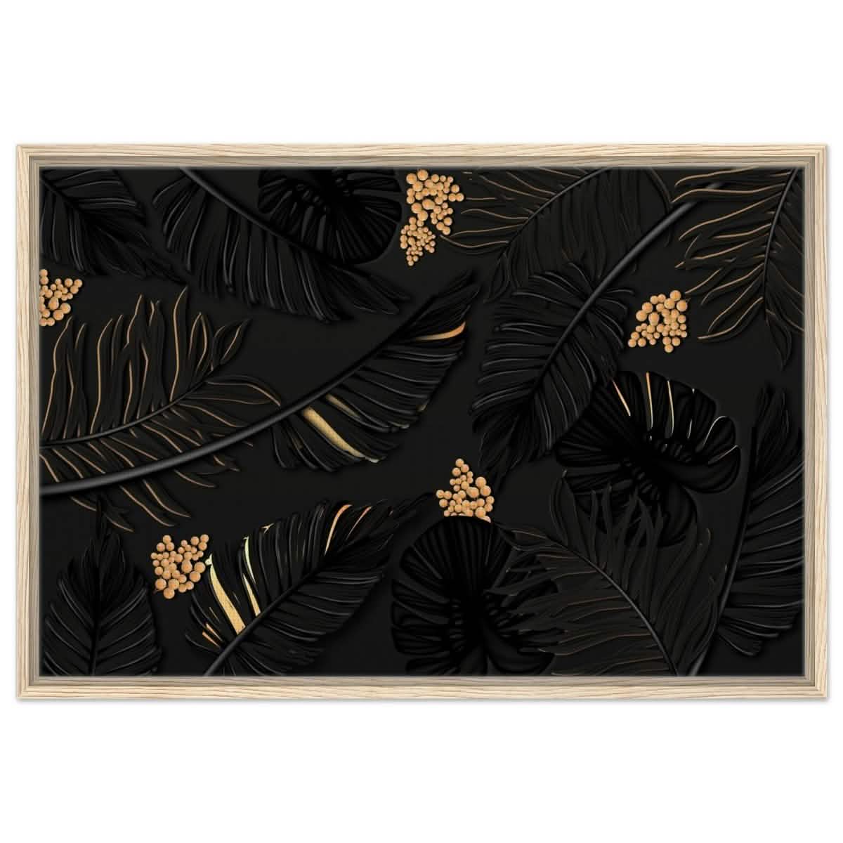 Da Vinci Wall art Print | Eclectic Expressions | Contemporary | Gold and Black - Framed Canvas - 60x90 cm / 24x36″ - Wood frame