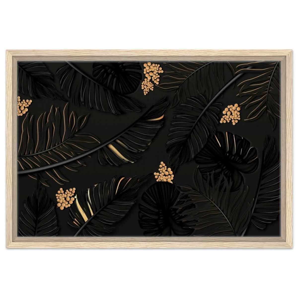Da Vinci Wall art Print | Eclectic Expressions | Contemporary | Gold and Black - Framed Canvas - 40x60 cm / 16x24″ - Wood frame
