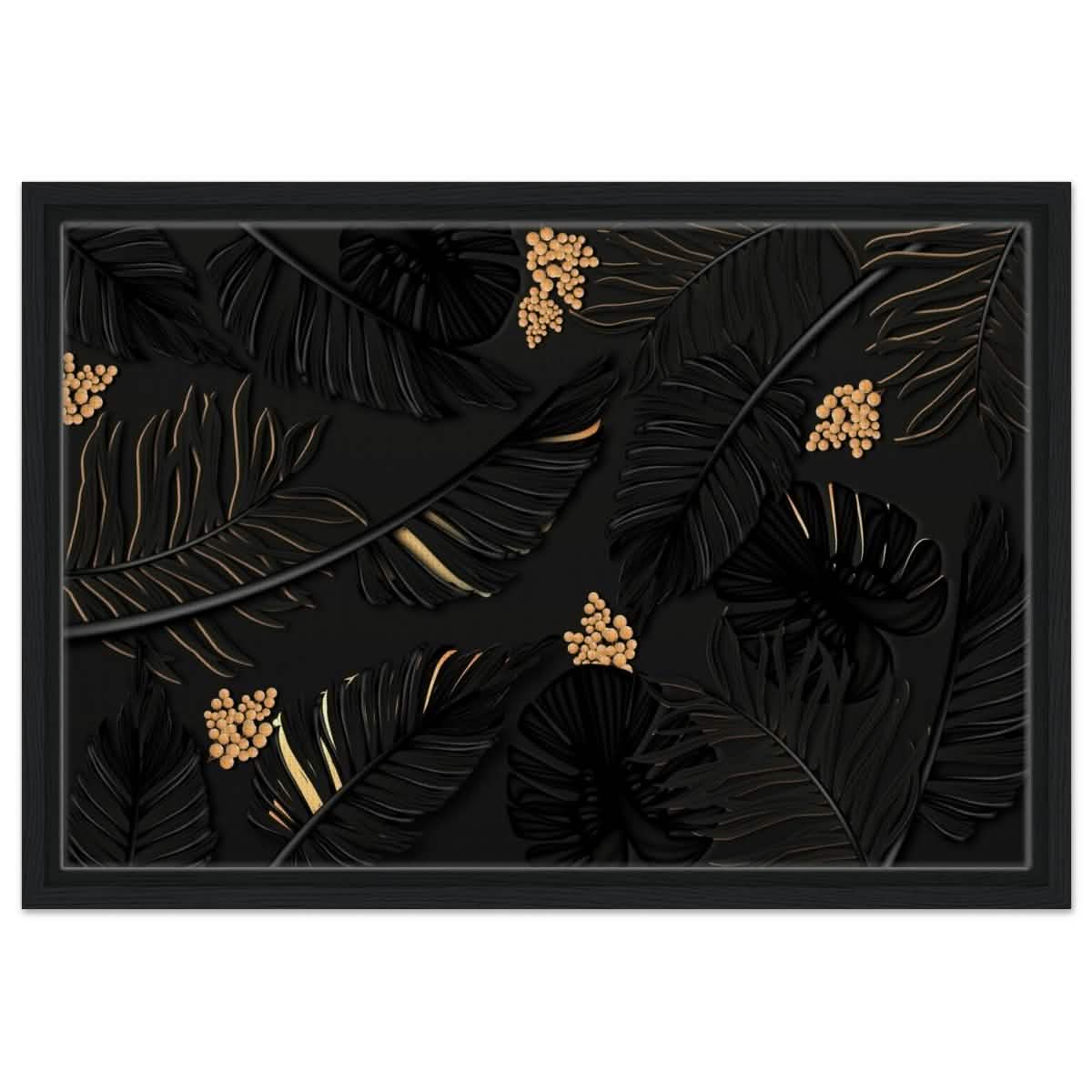 Da Vinci Wall art Print | Eclectic Expressions | Contemporary | Gold and Black - Framed Canvas - 40x60 cm / 16x24″ - Black frame