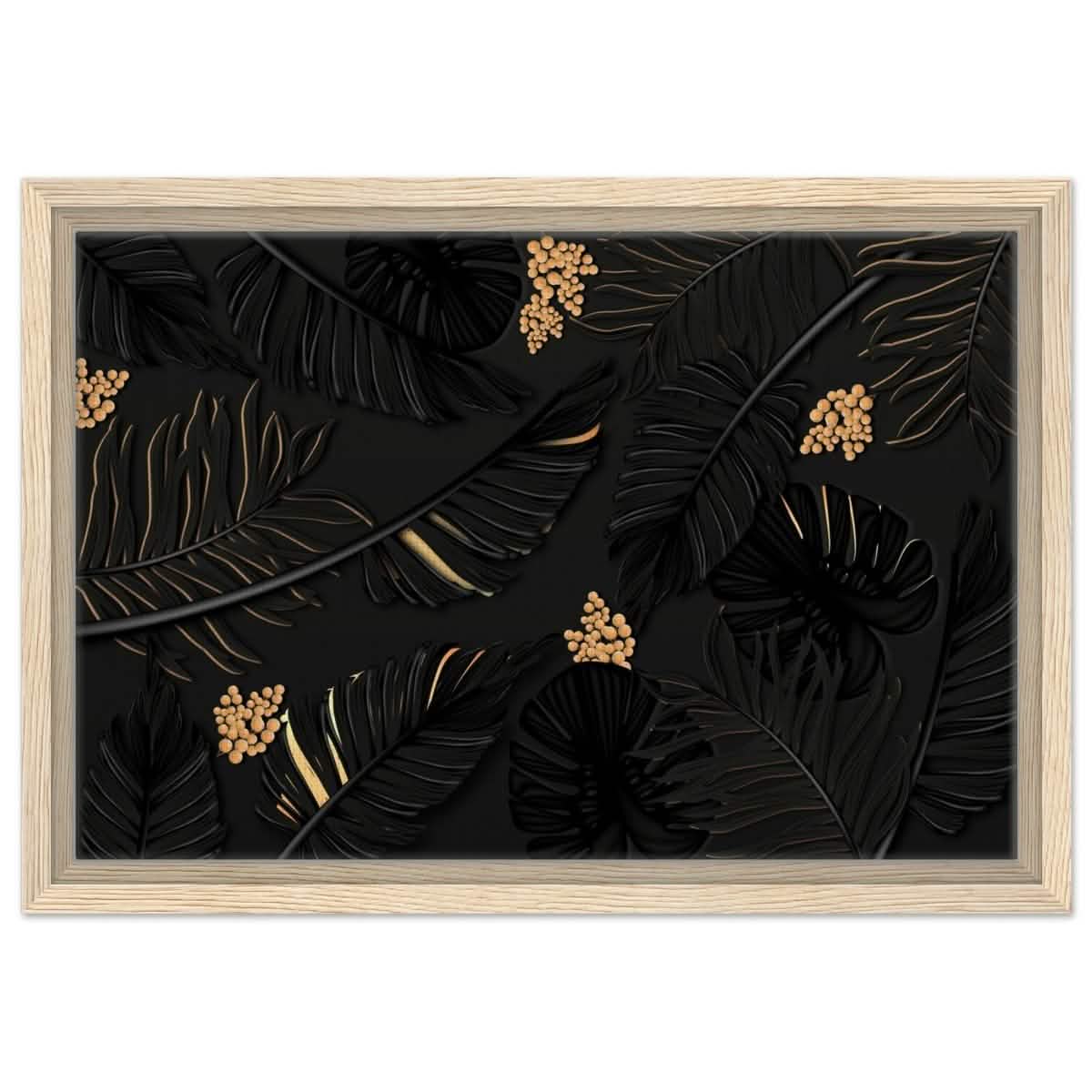 Da Vinci Wall art Print | Eclectic Expressions | Contemporary | Gold and Black - Framed Canvas - 30x45 cm / 12x18″ - Wood frame