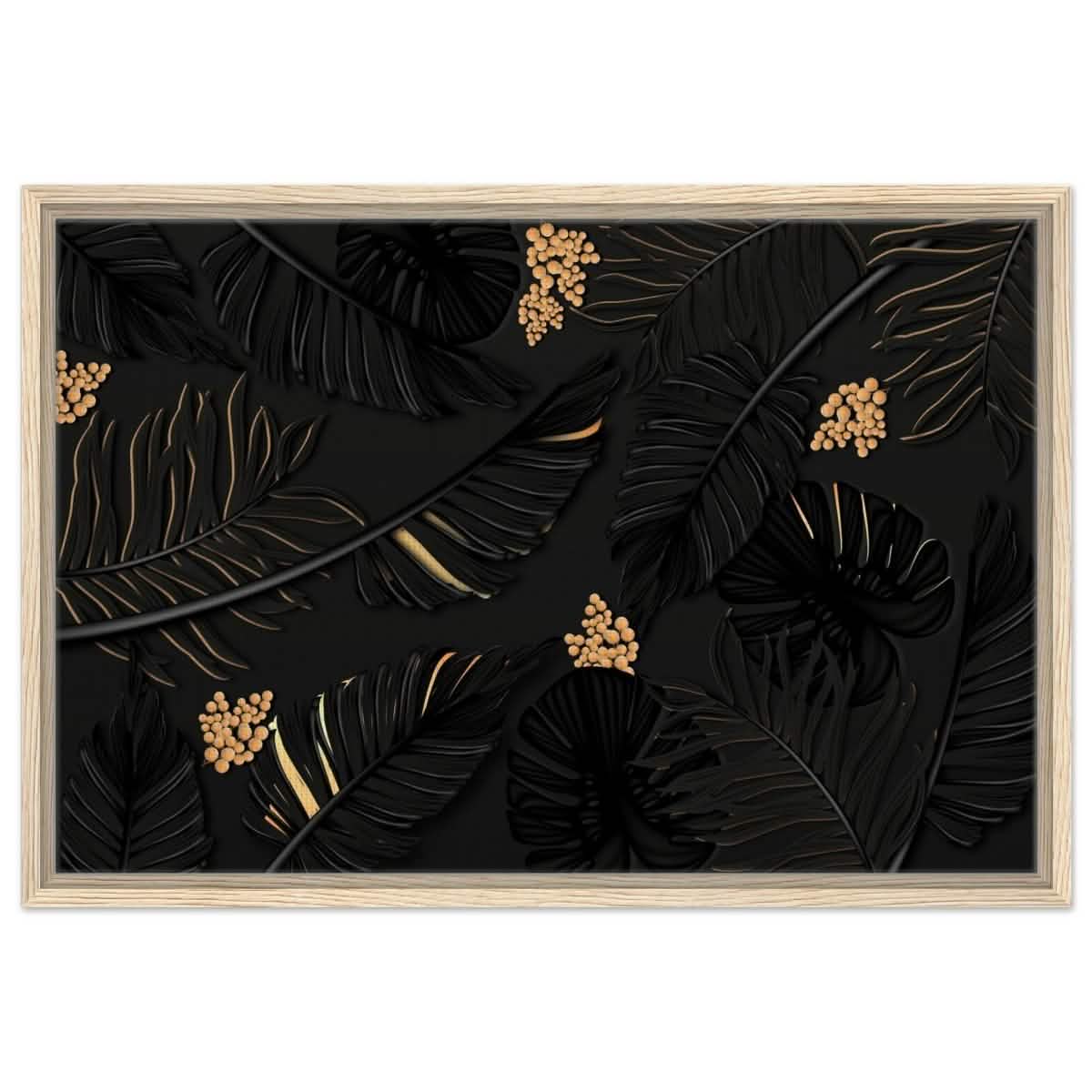 Da Vinci Wall art Print | Eclectic Expressions | Contemporary | Gold and Black - Framed Canvas - 50x75 cm / 20x30″ - Wood frame