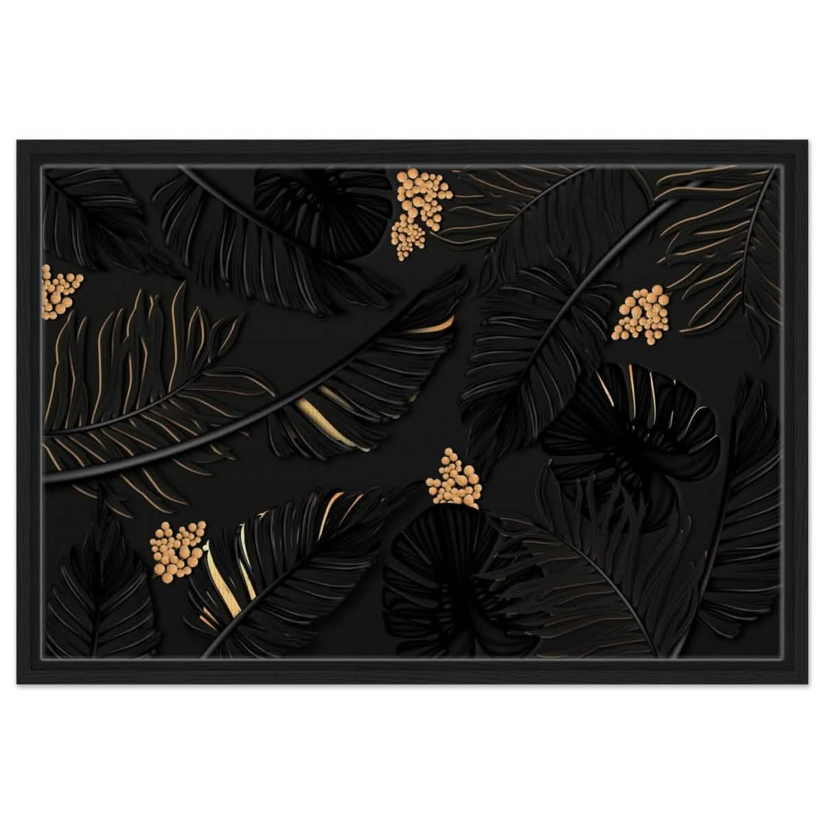 Da Vinci Wall art Print | Eclectic Expressions | Contemporary | Gold and Black - Framed Canvas - 50x75 cm / 20x30″ - Black frame