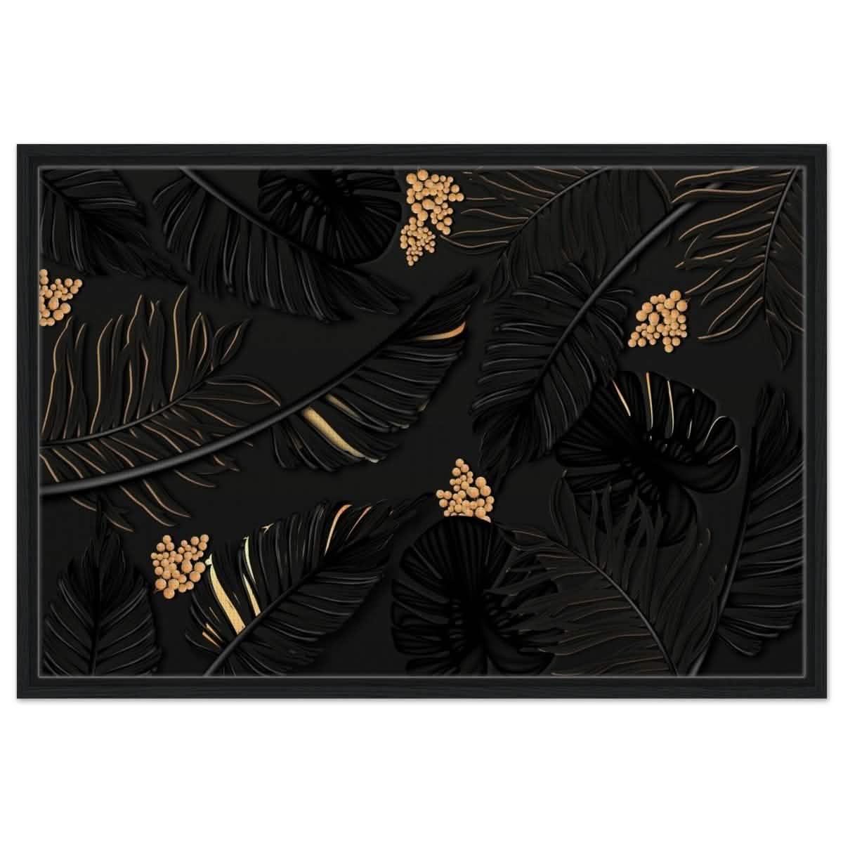 Da Vinci Wall art Print | Eclectic Expressions | Contemporary | Gold and Black - Framed Canvas - 60x90 cm / 24x36″ - Black frame