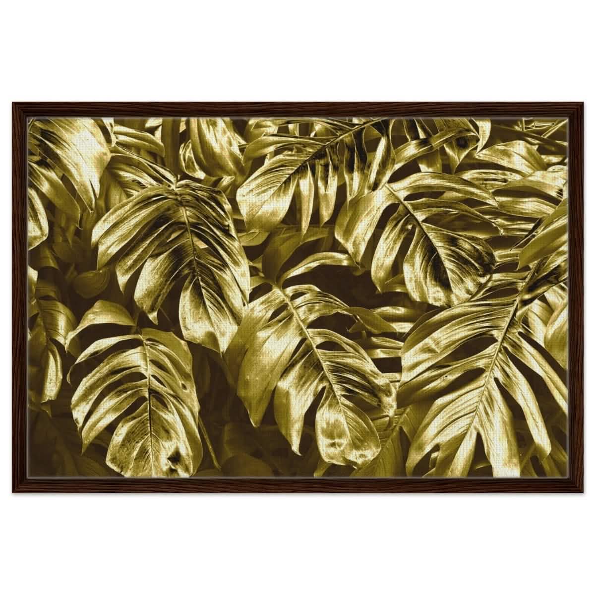 Da Vinci Wall art Print | Eclectic Expressions | Golden Leaf - Framed Canvas - 60x90 cm / 24x36″ - Dark wood frame