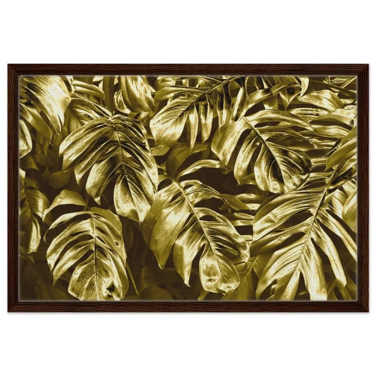 Da Vinci Wall art Print | Eclectic Expressions | Golden Leaf - Framed Canvas - 50x75 cm / 20x30″ - Dark wood frame
