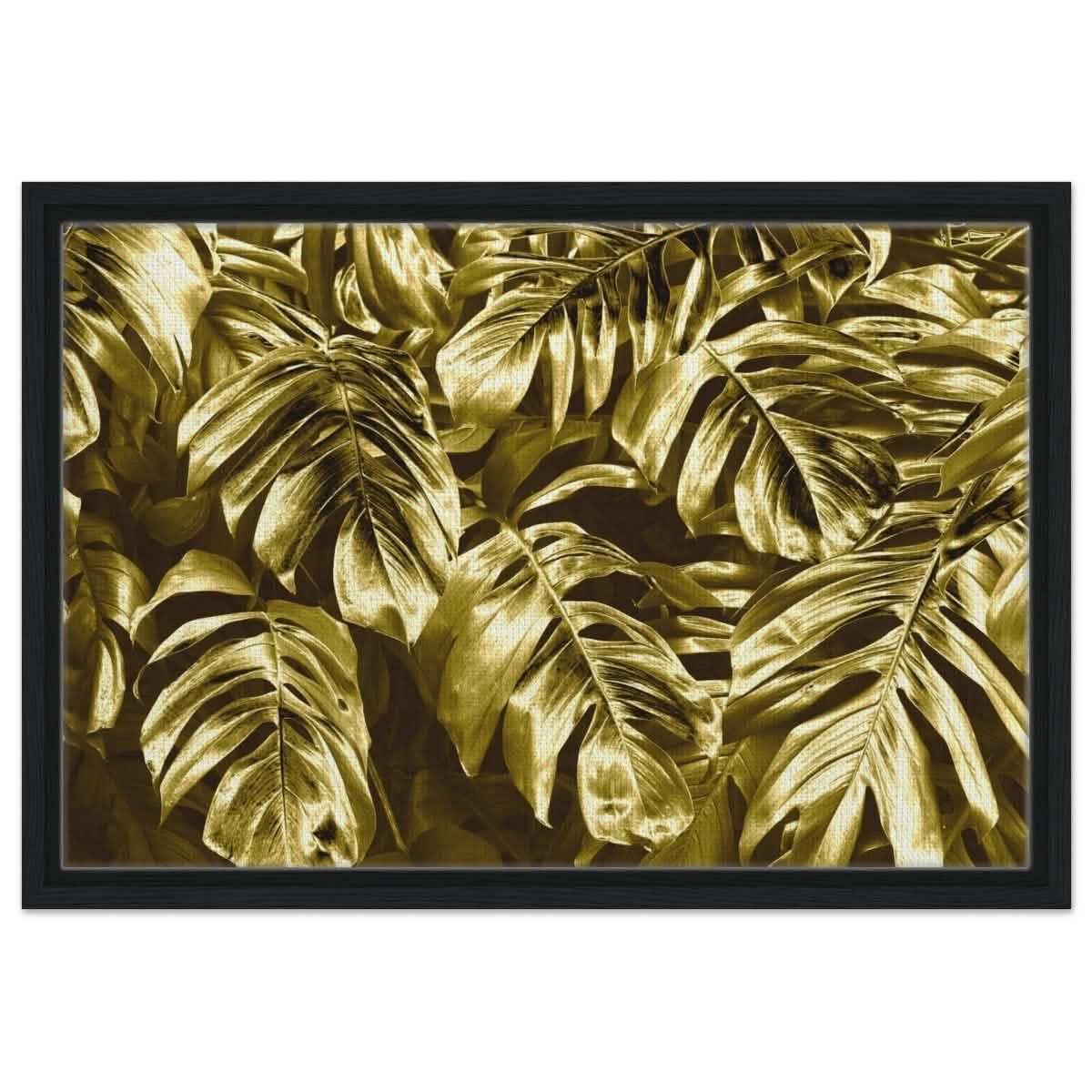 Da Vinci Wall art Print | Eclectic Expressions | Golden Leaf - Framed Canvas - 40x60 cm / 16x24″ - Black frame