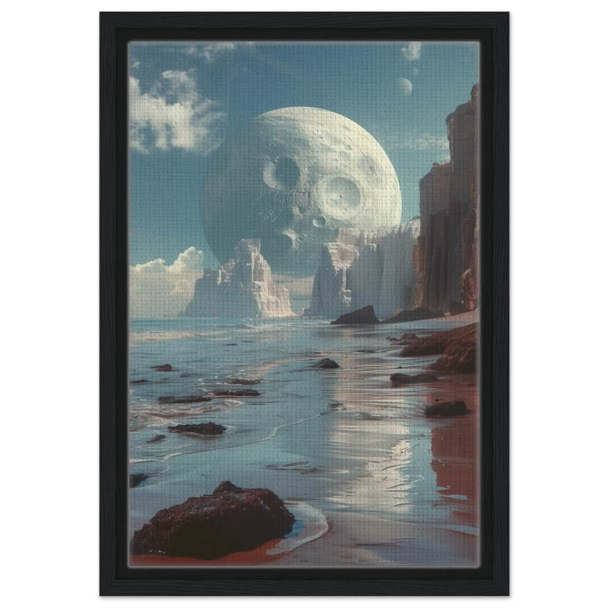 Da Vinci Wall art Print | Eclectic Expressions | Nature | Moon - Framed Canvas - 30x45 cm / 12x18″ - Black frame