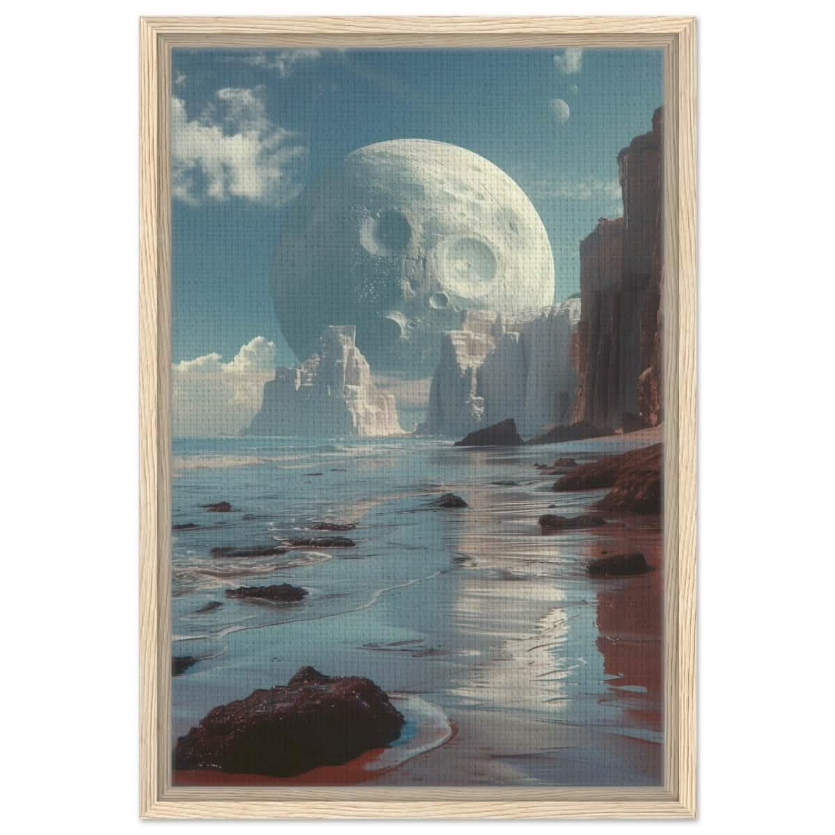 Da Vinci Wall art Print | Eclectic Expressions | Nature | Moon - Framed Canvas - 40x60 cm / 16x24″ - Wood frame