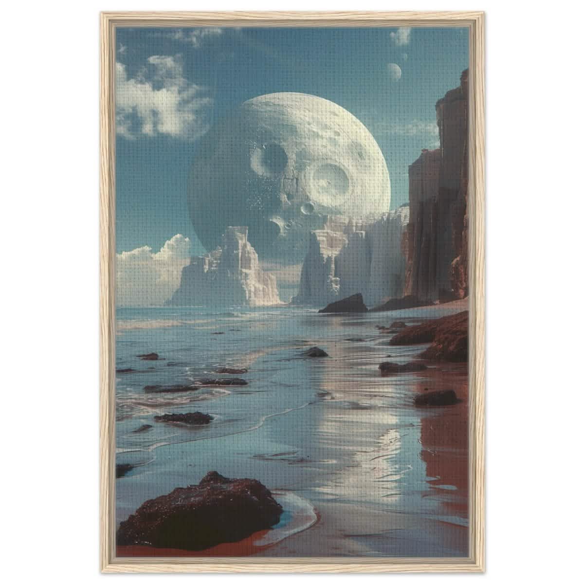 Da Vinci Wall art Print | Eclectic Expressions | Nature | Moon - Framed Canvas - 60x90 cm / 24x36″ - Wood frame