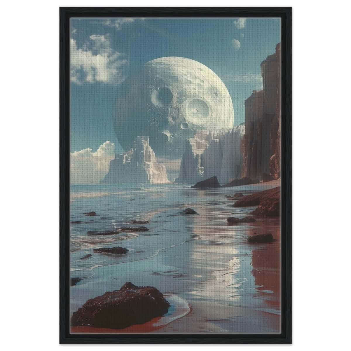 Da Vinci Wall art Print | Eclectic Expressions | Nature | Moon - Framed Canvas - 50x75 cm / 20x30″ - Black frame