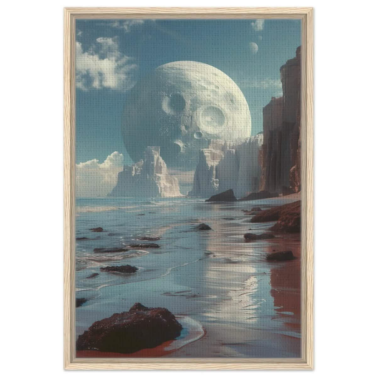 Da Vinci Wall art Print | Eclectic Expressions | Nature | Moon - Framed Canvas - 50x75 cm / 20x30″ - Wood frame