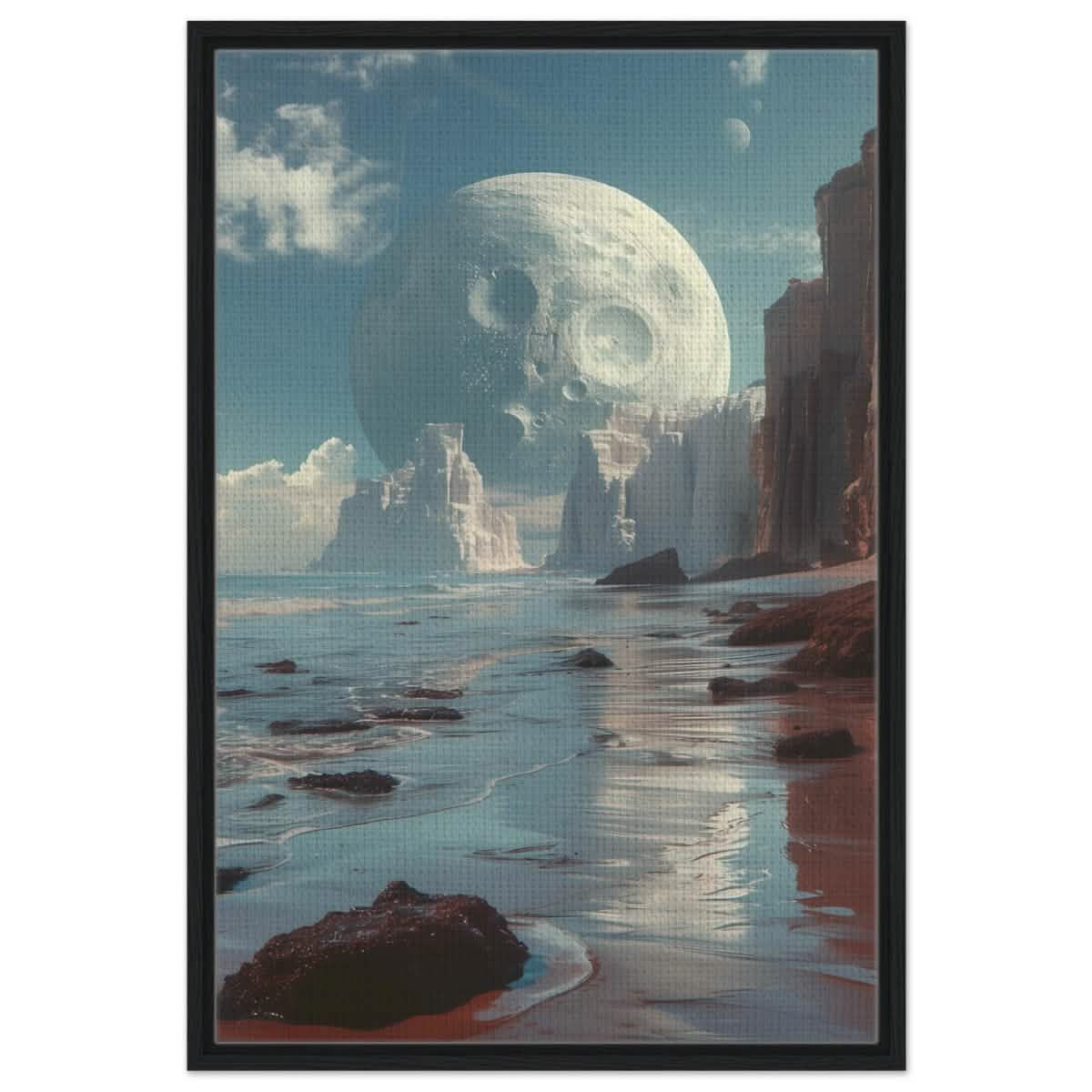 Da Vinci Wall art Print | Eclectic Expressions | Nature | Moon - Framed Canvas - 60x90 cm / 24x36″ - Black frame