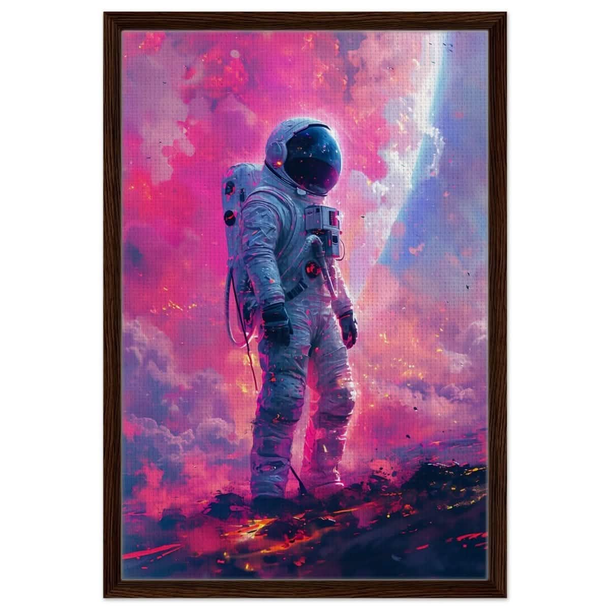 Da Vinci Wall art Print | Eclectic Expressions | Space - Framed Canvas - 50x75 cm / 20x30″ - Dark wood frame