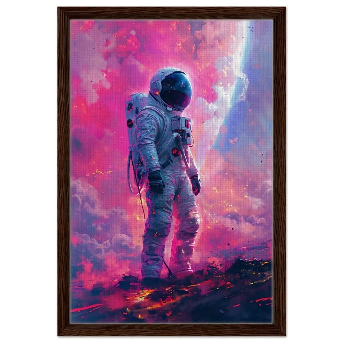 Da Vinci Wall art Print | Eclectic Expressions | Space - Framed Canvas - 40x60 cm / 16x24″ - Dark wood frame