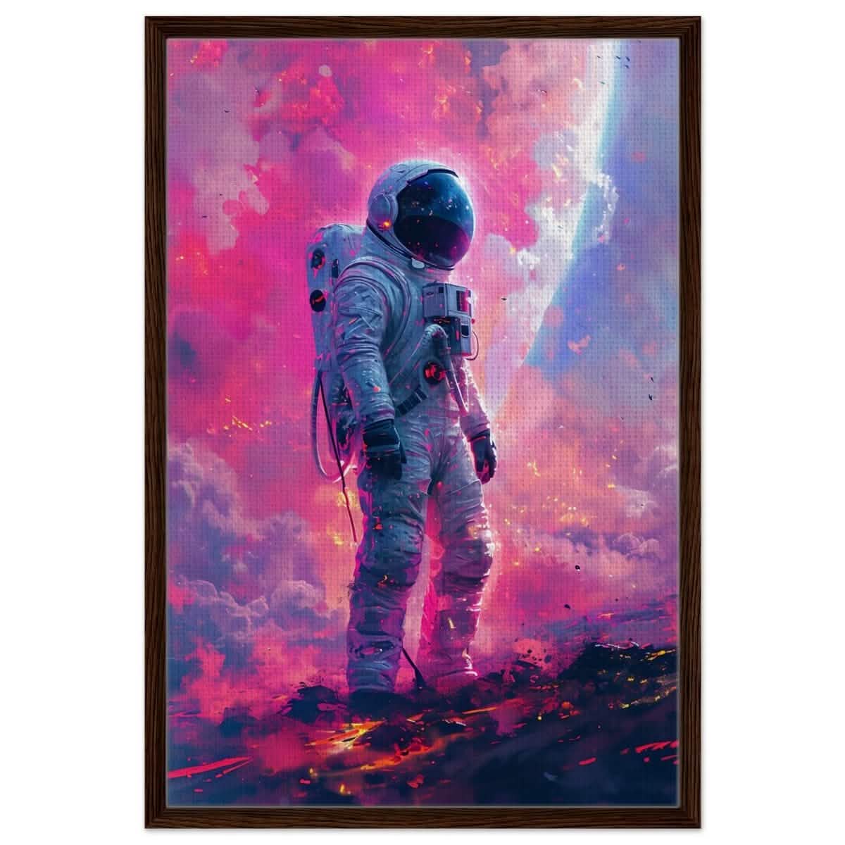 Da Vinci Wall art Print | Eclectic Expressions | Space - Framed Canvas - 60x90 cm / 24x36″ - Dark wood frame