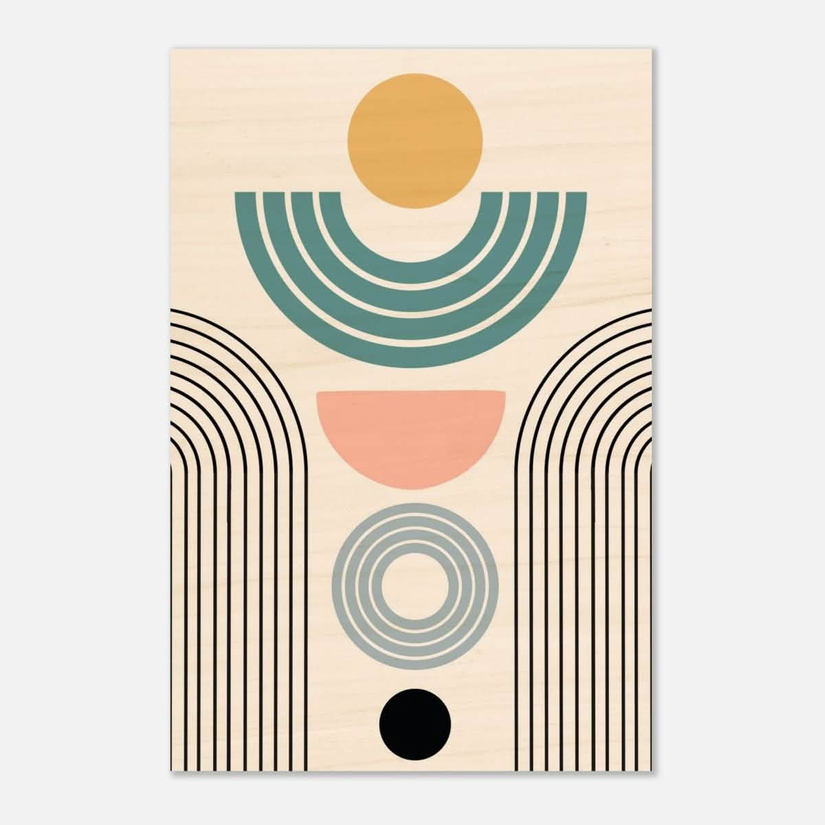 Da Vinci Wall art Print | Geometric Modern Minimalist wall art print | Bohemian - Wood Prints - 30x45 cm / 12x18″ - 20 mm