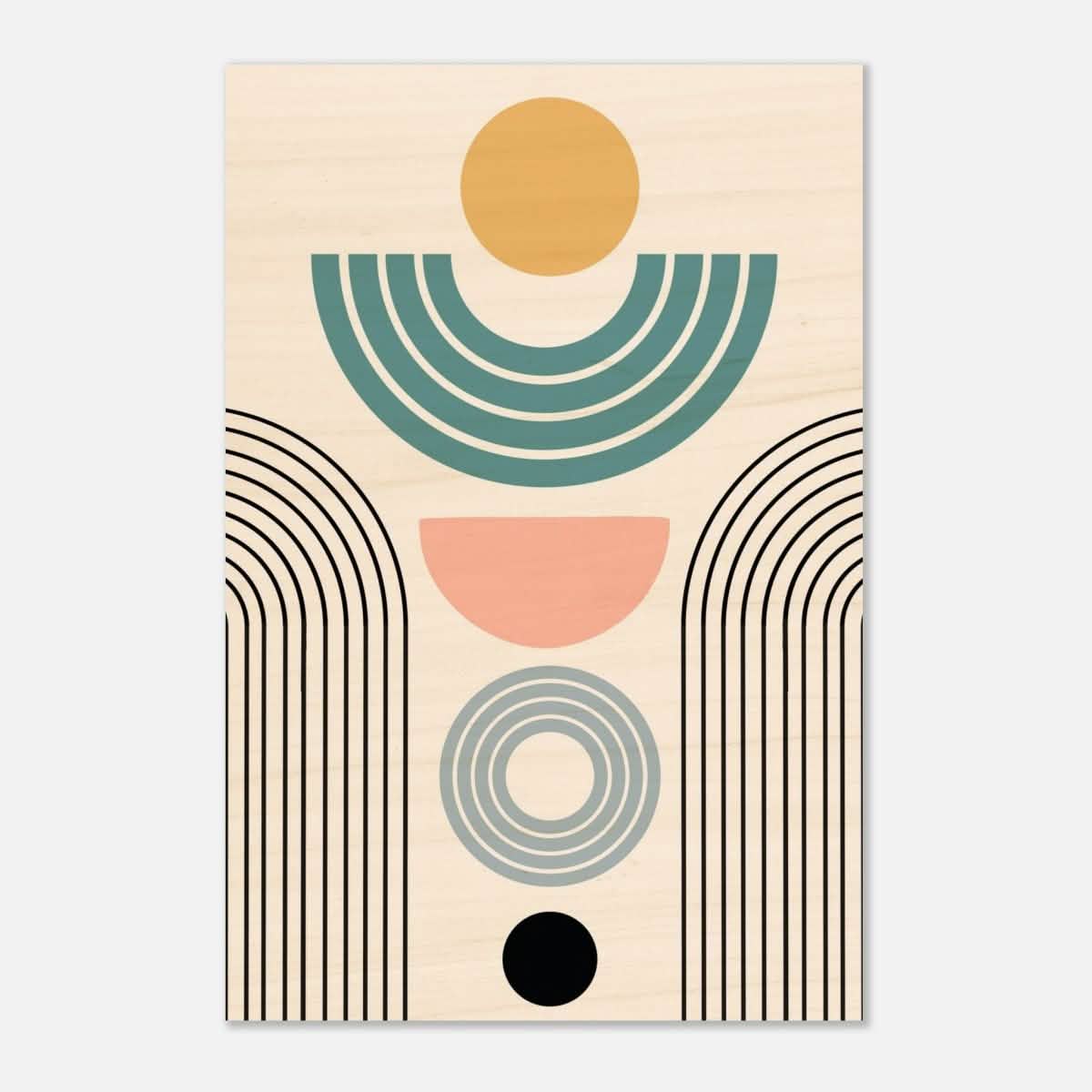 Da Vinci Wall art Print | Geometric Modern Minimalist wall art print | Bohemian - Wood Prints - 40x60 cm / 16x24″ - 20 mm