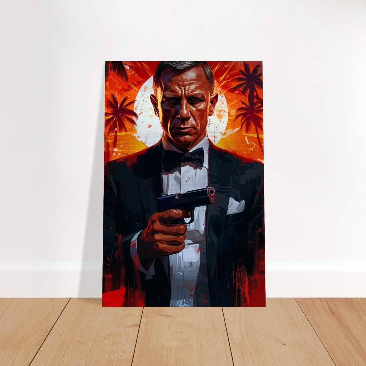 Da Vinci Wall art Print | Pop art wall art print collection | James Bond | 007 - Brushed Aluminum Print - 30x45 cm / 12x18″ -
