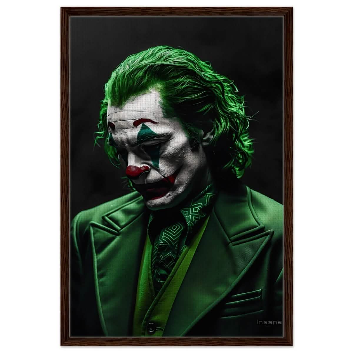 Da Vinci Wall art Print | Pop art wall art print collection | Joker - Framed Canvas - 60x90 cm / 24x36″ - Dark wood frame