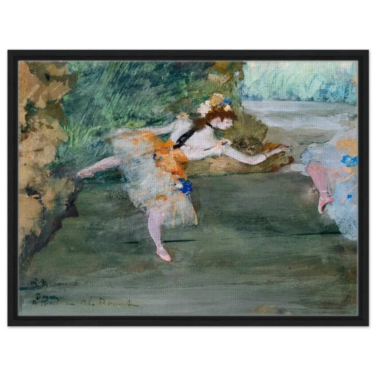 Dancer Onstage by Edgar Degas (1872–1882) | wall art print - 60x80 cm / 24x32″ - Framed Canvas - Black frame