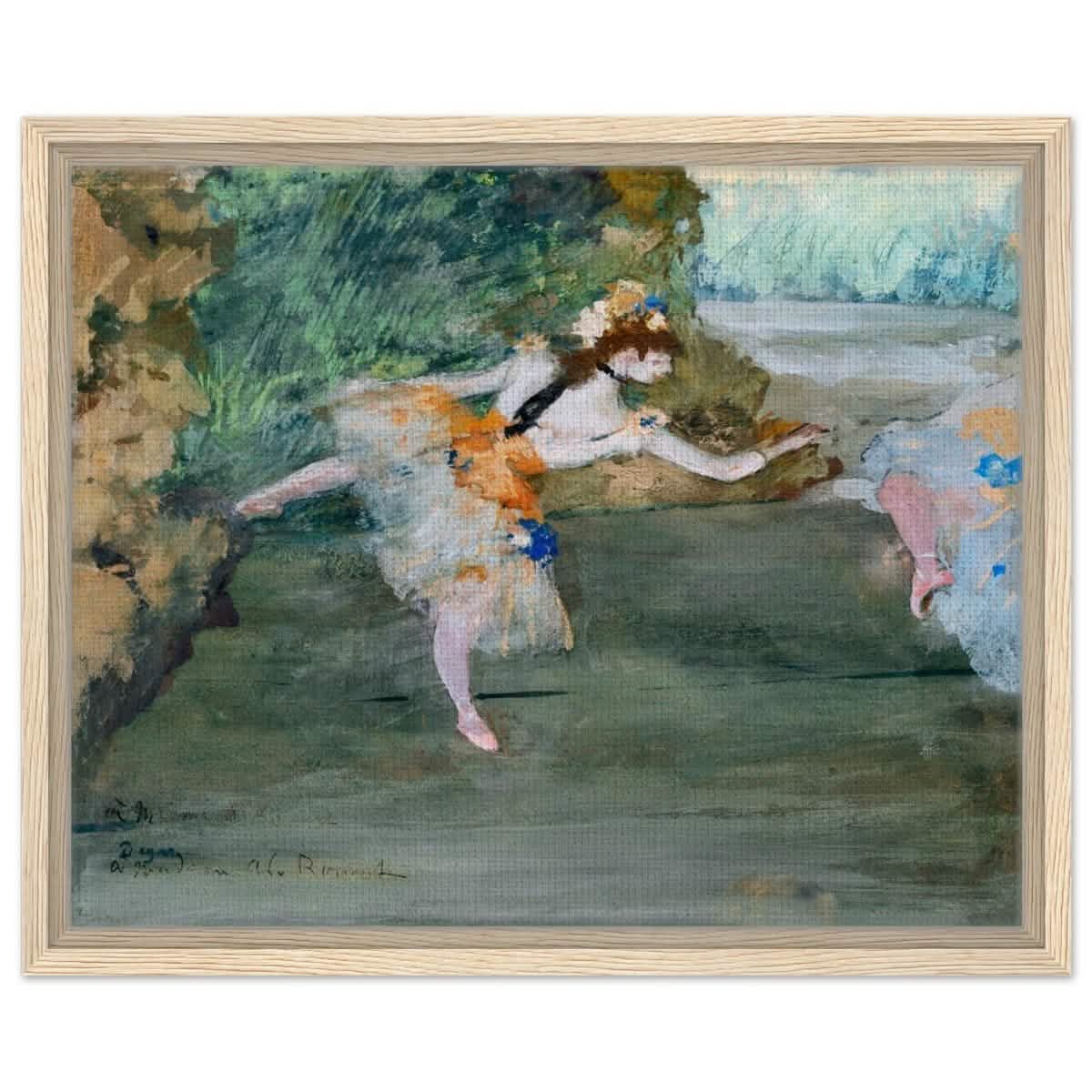 Dancer Onstage by Edgar Degas (1872–1882) | wall art print - 40x50 cm / 16x20″ - Framed Canvas - Wood frame