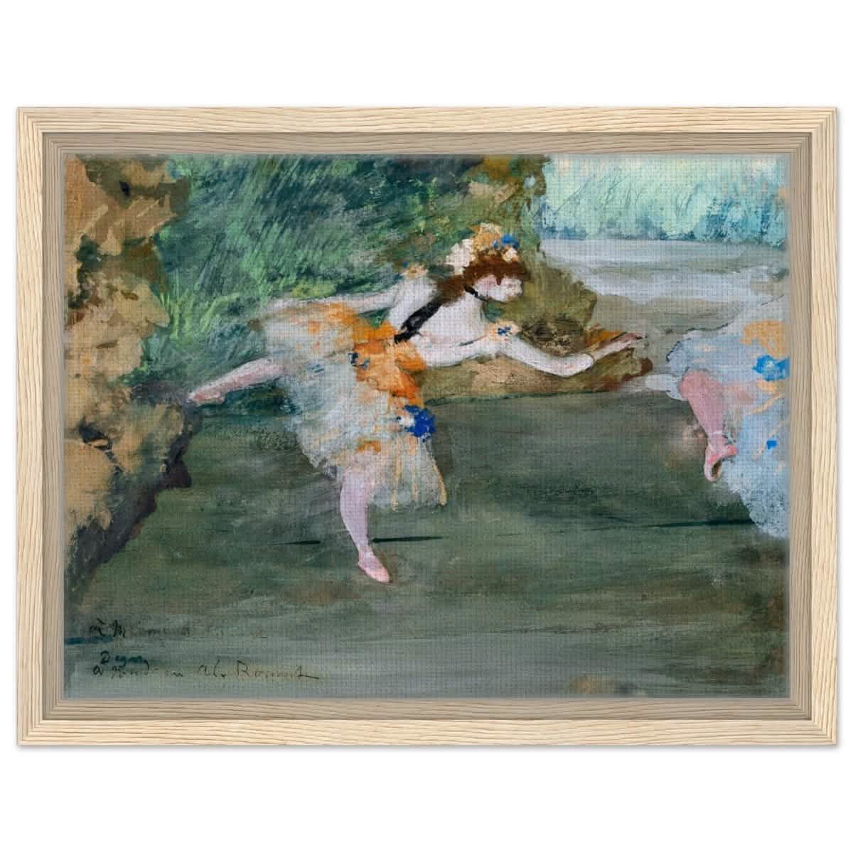 Dancer Onstage by Edgar Degas (1872–1882) | wall art print - 30x40 cm / 12x16″ - Framed Canvas - Wood frame