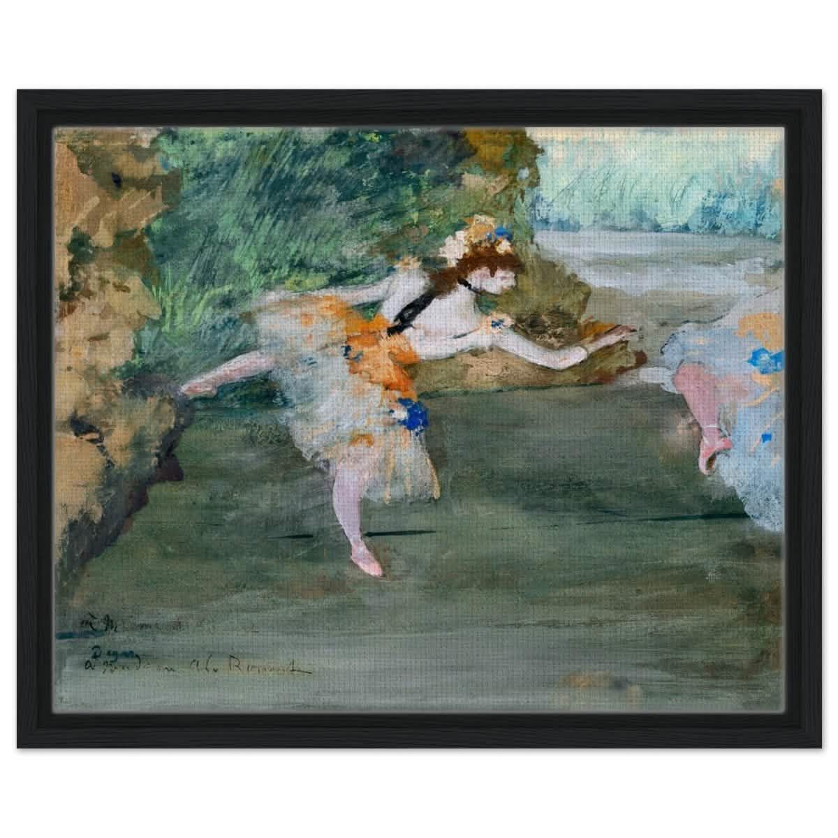 Dancer Onstage by Edgar Degas (1872–1882) | wall art print - 40x50 cm / 16x20″ - Framed Canvas - Black frame