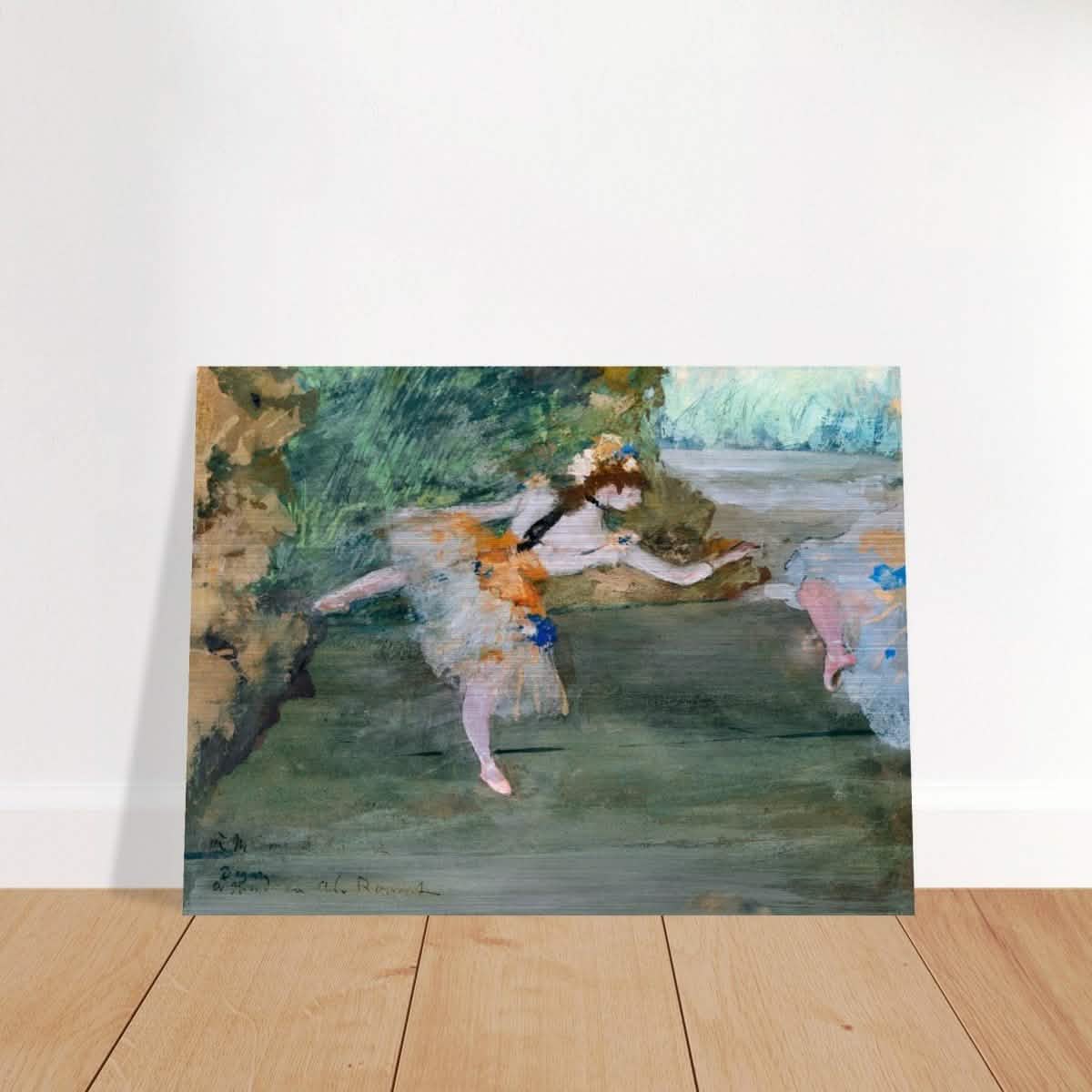 Dancer Onstage by Edgar Degas (1872–1882) | wall art print - 60x80 cm / 24x32″ - Brushed Aluminum Print -