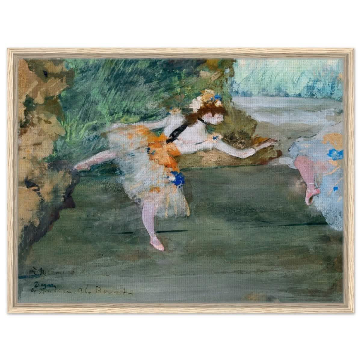 Dancer Onstage by Edgar Degas (1872–1882) | wall art print - 60x80 cm / 24x32″ - Framed Canvas - Wood frame